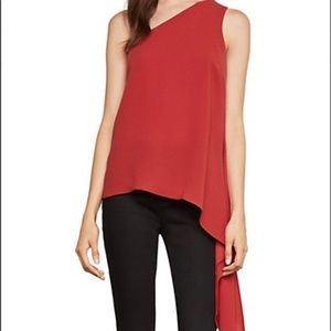 Bcbgmaxazria cerise one shoulder flowy tank top blouse size S